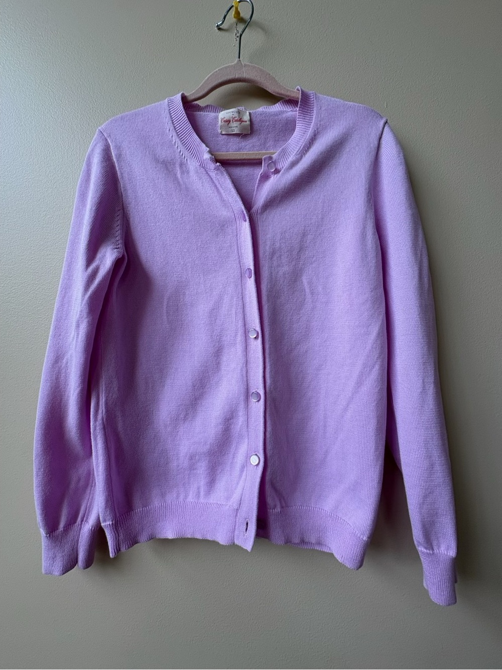 Crewcuts - Girl’s Size 10 - Classic Lilac Button-Front Crew Cardigan